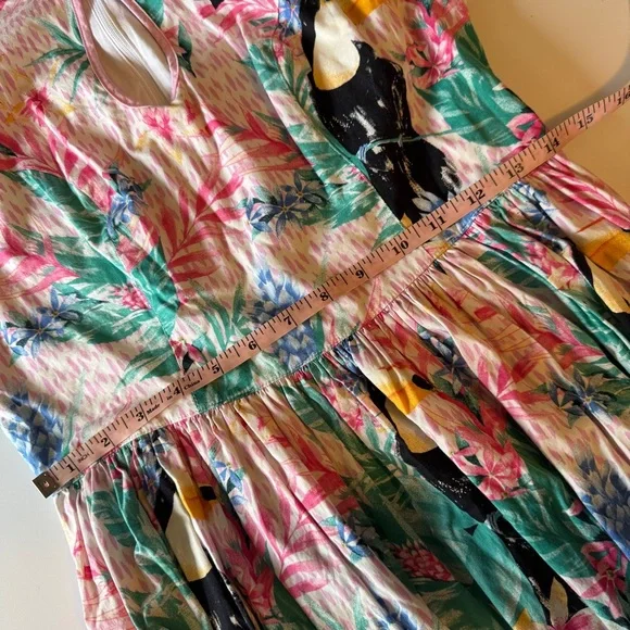 Hell Bunny Pink and Green Tropical Mini Dress - Picture 8 of 8